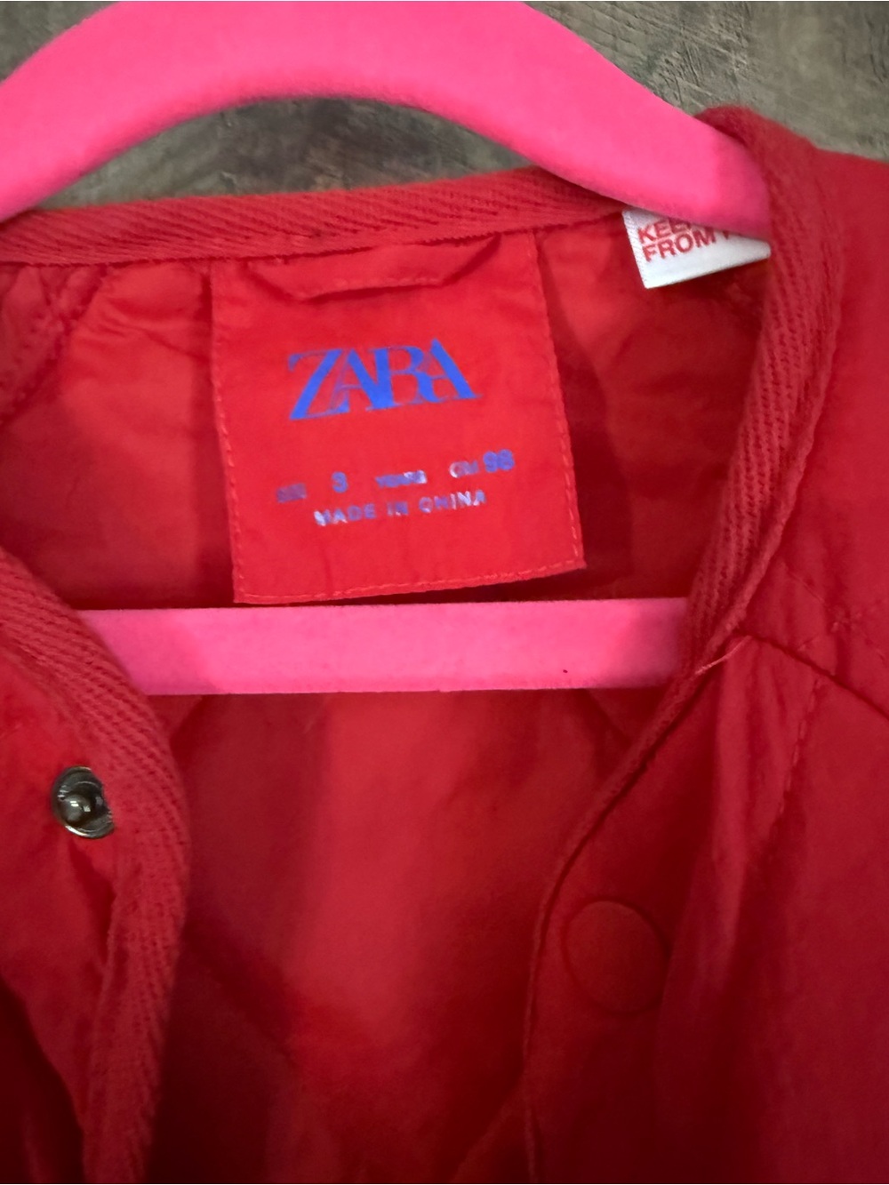 ZARA Kids Bright Red Puffer Jacket